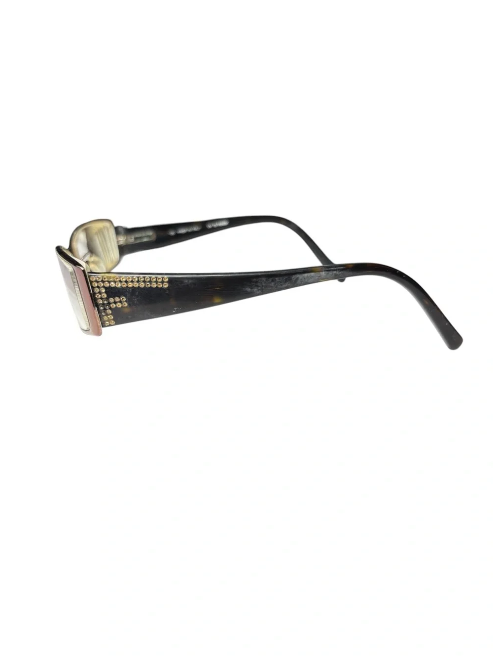 Vintage Y2K Fendi F602R 700 Bronze Rhinestone Eyeglasses Frame Italy 52 16 135